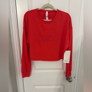 Lululemon Athletica Red Crop Boxy Sweatshirt NEW